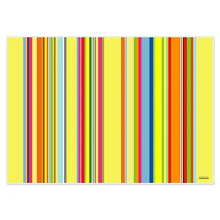 Artipics Tischsets Stripes Gelb-Bunt Platzsets Abwaschbar Kunststoff 4 Stück