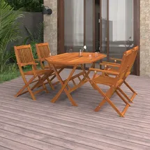 vidaXL Garten-Essgruppe 5-tlg. mit Armlehnen massivholz/akazie 3086996