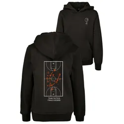 Kapuzensweatshirt MISTERTEE "MisterTee Herren Kids Team Tactics Hoody", Jungen, Gr. 110/116, schwarz, 65% Baumwolle, 35% Polyester, unifarben, Langarm, Sweatshirts