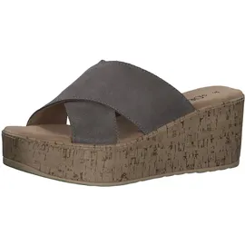 s.Oliver Damen Pantoletten aus Leder Plateau, Braun (Taupe), 40 EU