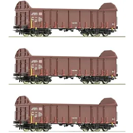 Roco 3-tlg. Set: Offene Güterwagen 6600131 H0/N