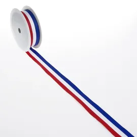 Deko AS GmbH Dekoband Polyester Nationalband Blau/Rot/Weiß 10 m x 2,5 cm
