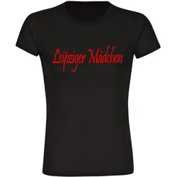 multifanshop Kinder T-Shirt - Leipzig - Leipziger Mädchen - Druck rot - Kind