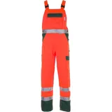 Planam Warnschutz Latzhose orange/grün