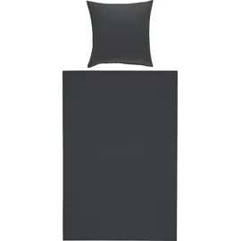 Erwin Müller Edel Flanell Bettwäsche, Nördlingen anthrazit | 135x200 cm 80x80 cm)