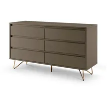 SalesFever Bolton Design Sideboard 120 x 70 x 40 cm Grau / Gold