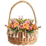 Tagtight Geflochten Weidenkorb Klein Blumenkorb, Rattankorb Streukörbchen Hochzeit, Geschenkkorb, Obstkorb und Süßigkeitenkörbe, Aufbewahrungskorb für Hochzeit Tischdeko