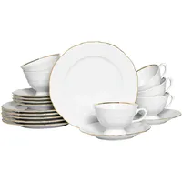 CreaTable Maria Theresia Kaffeeservice 18-tlg. goldfarben/weiß
