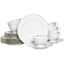 CreaTable Maria Theresia Kaffeeservice 18-tlg. goldfarben/weiß