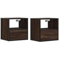 VidaXL Wand-Nachttische 2 Stk. Braun Eichen-Optik 40x31x39,5 cm