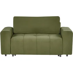 Schlafsofa INNVIK Stoff Grün mit Stauraum 2-Sitzer