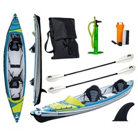 Wassersport TAHE 21 Kayak AIR Breeze Full HP2 Inflatable Kanau Tourenkajak 2 Personen mit 2X Paddel 410cm