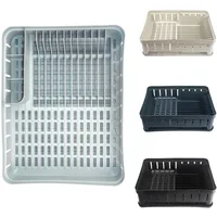 Kadax Rechteckiges Abtropfgestell mit Besteckhalter, mit Abtropfschale, Abtro - KADAX Rechteckiger Küchengeschirrständer Geschirrtrockner