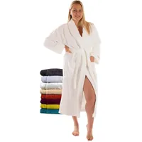 RIEMTEX Bademantel Damen und Herren flauschiger Morgenmantel Baumwolle Bamboo & Microfaser Made in Austria (Weiss, M) - M