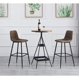 Möbel Kraft Barhocker 2er-Set 46,5 x 102 cm Braun