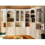 Casa Padrino Eckschrank Luxus Barock Eckschrank Weiß / Mehrfarbig / Gold - Barock Massivholz Wohnzimmer Schrank - Barock Wohnzimmer Möbel - Erstklassische Qualität - Made in Italy