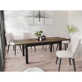 WFL GROUP Moderner Ausziehtisch 160 x 76 x 90 cm Lefkas Eiche braun