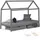 Homestyle4u Hausbett 90 x 200 cm Kiefer grau