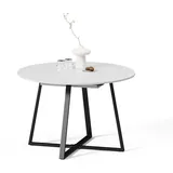 livinity® Firenze Ø 120 cm Weiß/Schwarz
