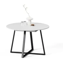 livinity® Firenze Ø 120 cm Weiß/Schwarz