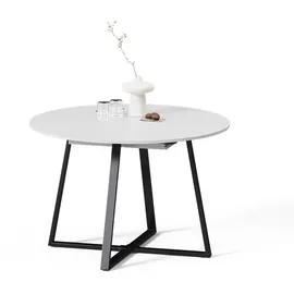 livinity® Firenze Ø 120 cm Weiß/Schwarz