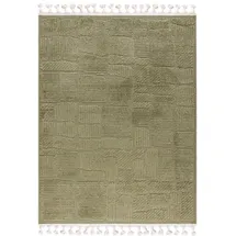 mazovia Teppich Grün Geometrisch - Wohnzimmer, Schlafzimmer, Esszimmer, Büro - Mittelflor Rechteckig Oeko-TEX® Zertifikat Retro - 140 x 200 cm