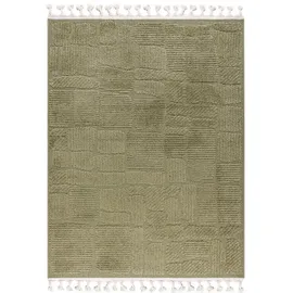 mazovia Teppich Grün Geometrisch - Wohnzimmer, Schlafzimmer, Esszimmer, Büro - Mittelflor Rechteckig Oeko-TEX® Zertifikat Retro - 140 x 200 cm