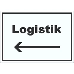 Logistik Aufkleber mit Text und Richtungspfeil links Transport Versand waagerecht A5 (148x210mm)
