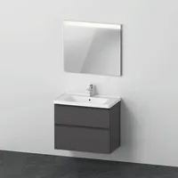 Duravit D-Neo Möbel-Set, Möbelwaschtisch mit Waschtischunterschrank wandhängend und LED