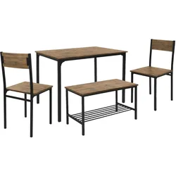 ML-Design 4-teilig Esstisch Set Essgruppe Esszimmer Küche Stühle Bank Tisch Möbel Modern