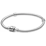 Pandora Schlangen-Gliederarmband mit Zylinder-Verschluss in Sterling-Silber Moments Barrel Clasp, Snake Chain Armband 18cm 598816C00