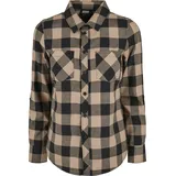 URBAN CLASSICS Turnup Checked Flanell Shirt Schwarz M