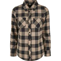 URBAN CLASSICS Turnup Checked Flanell Shirt Schwarz M