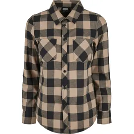 URBAN CLASSICS Turnup Checked Flanell Shirt Schwarz M