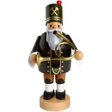 KWO Olbernhau 21180 Räuchermännchen Bergmann mit Horn, 20 cm