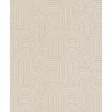 Rasch Textil Rasch Tapeten 634150 - Vliestapete mit geometrischem Muster mit unzähligen Bögen in Beige aus der Kollektion Color your life - 10,05 m x 0,53 m (LxB)