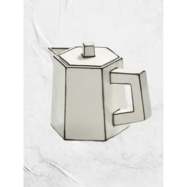 Serax Kaffee-/Teekanne Weiß-Schwarz Carte Blanche