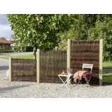 Plus Zaunelement Luxus Weide 120 x 110 cm 2 Stück Braun