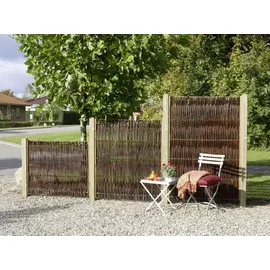 Plus Zaunelement Luxus Weide 120 x 110 cm 2 Stück Braun