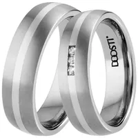 DOOSTI Trauring Schmuck Geschenk Silber 925 Trauring Ehering Partnerring LIEBE, Made in Germany - wahlweise mit oder ohne Zirkonia silberfarben 60