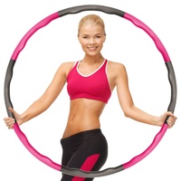 LongKeQi Likey Hula Hoop Reifen, EIN 6-8-Teiliger Abnehmbarer Hula-Hoop-Reifen für Fitness/Training/Büro oder Bauchmuskelkonturen (Rosa)