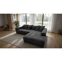 Massivart® Ecksofa Cord 300x215 cm / Nosagfederung / Cordsofa / ARTEMIS, inkl. Kissen-Set · frei im Raum stellbar grau