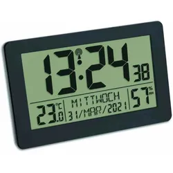 Funk-Wanduhr schwarz digital