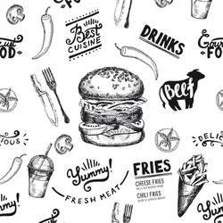 Mank Burgerpapier Burger Menu in Schwarz 30 x 30 cm, 2000 Stück