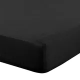 Eurofirany Spannbettlaken Baumwolle 160 x 200 cm schwarz