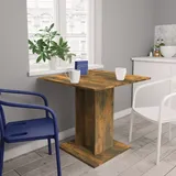 The Living Store Esstisch Räuchereiche 80x80x75 cm Holzwerkstoff - Braun