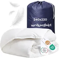 Wolkenfeld Winterbettdecke Daunendecke Anti-Milben, Hypoallergen, Waschbar, Bettdecken, Made in