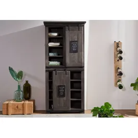 Massivmoebel24 Schrank Mango 80 x 175 x 45 cm Grau