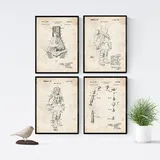 Nacnic poster Set mit 4 Jahrgang astronaut patenten a4. Rahmenlos