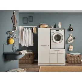 laundreezy LDSK6 Waschmaschinenschrank 117,5 x 162 x 67,5 cm Weiß Holzwerkstoff